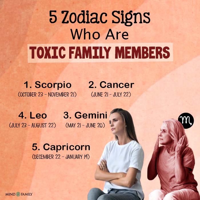 Zodiac Signs Who Are Toxic Family Members