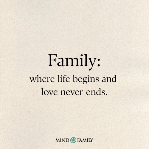 Heartfelt quote about family being the start and continuation of love
